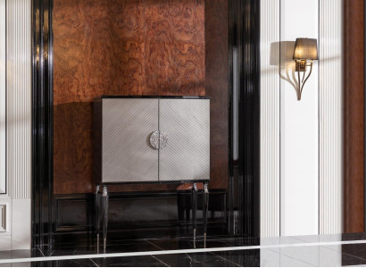 Barschrank Schrank Bar Holzschrank Grau Holz Wohnzimmer Getränke Luxus